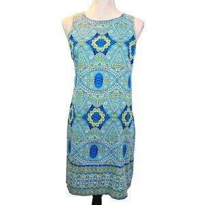 London Times Womens Sleeveless Cotton Size 4 Summer Dress Paisley Print Casual